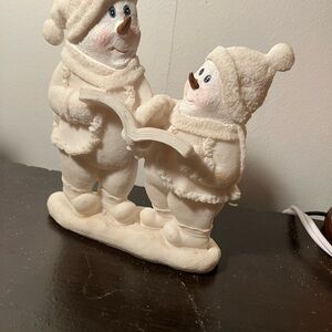 Adorable Snowman Duo Figurine